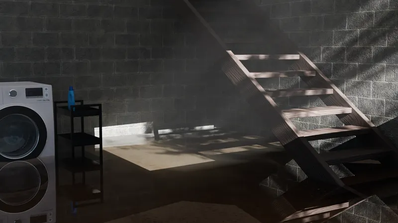 Flooded basement reflection, 3D render by Signature Media