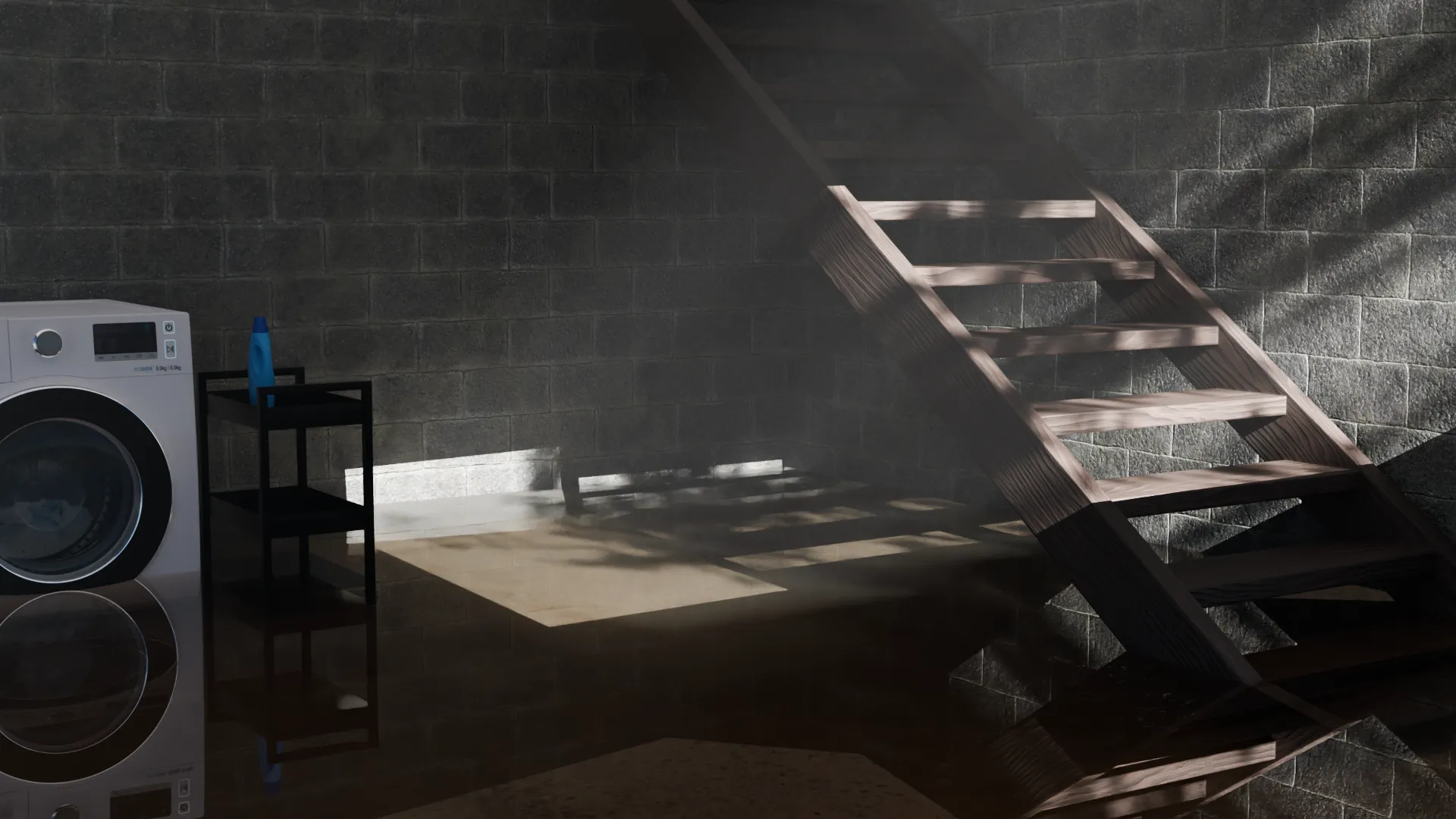Flooded basement reflection, 3D render by Signature Media