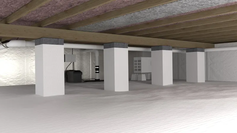 Crawl space encapsulation, 3D render by Signature Media
