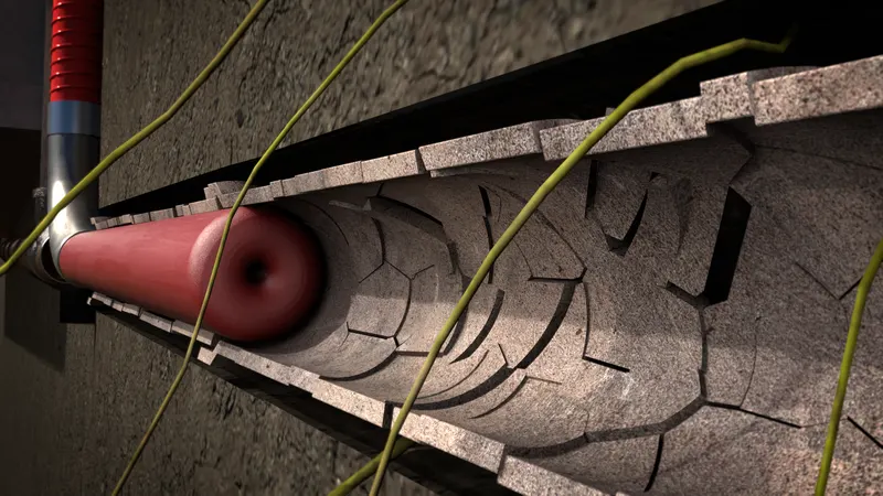 Cured in place pipe lining, 3D render by Signature Media