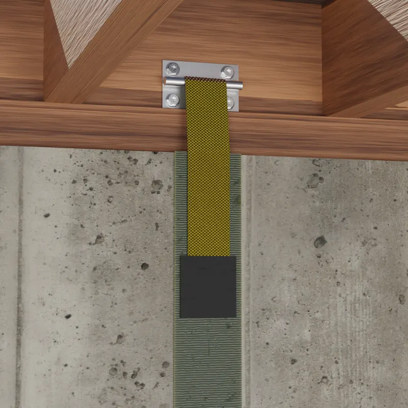Carbon fiber strap bracket, detail, 3D render by Signature Media