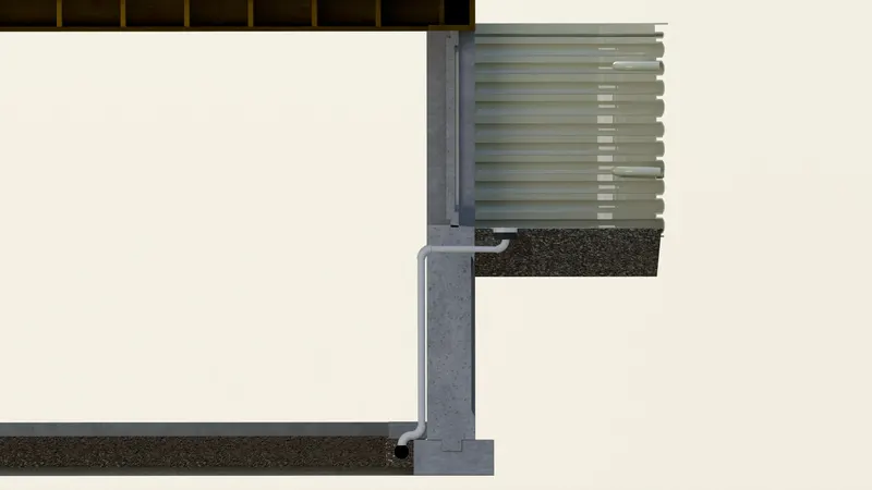 Window well and downspout drainage, 3D render by Signature Media