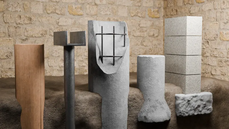Foundation pier post types comparison, 3D render by Signature Media