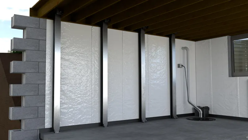 I-beam wall support, 3D render by Signature Media