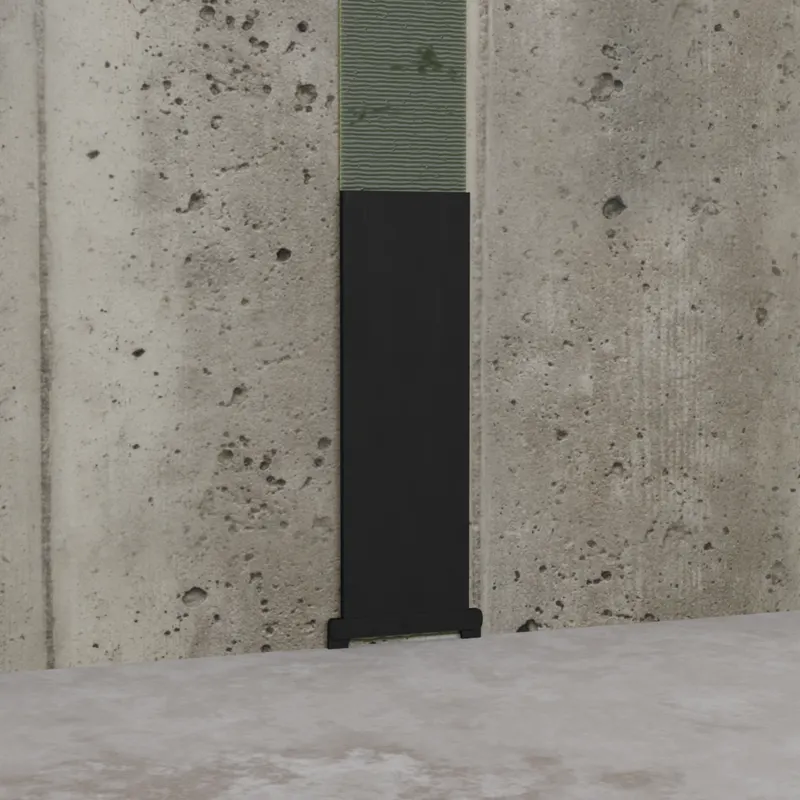 Carbon fiber strap poured wall, detail, 3D render by Signature Media