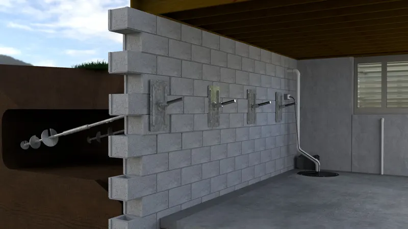 Helical wall anchors, 3D render by Signature Media