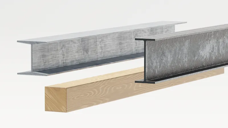 Crawl space pier and beam repair girder comparison, 3D render by Signature Media