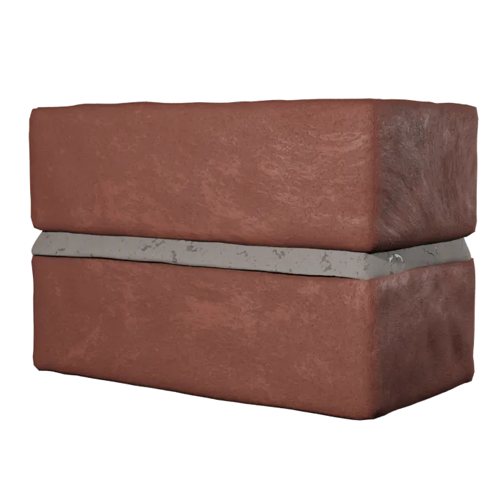Weathered mortar joint brick, 3D render by Signature Media