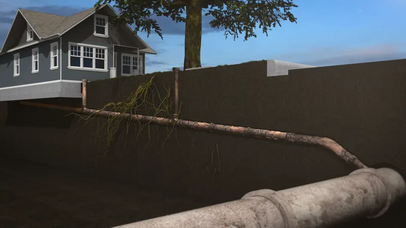 Sewer lateral, wide, 3D render by Signature Media