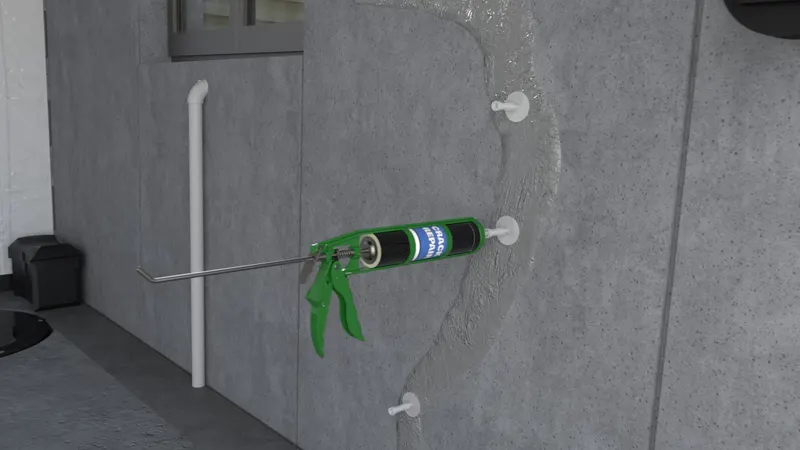 Foundation crack repair, 3D render by Signature Media