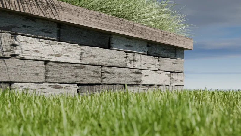 Healthy timber retaining wall, 3D render by Signature Media