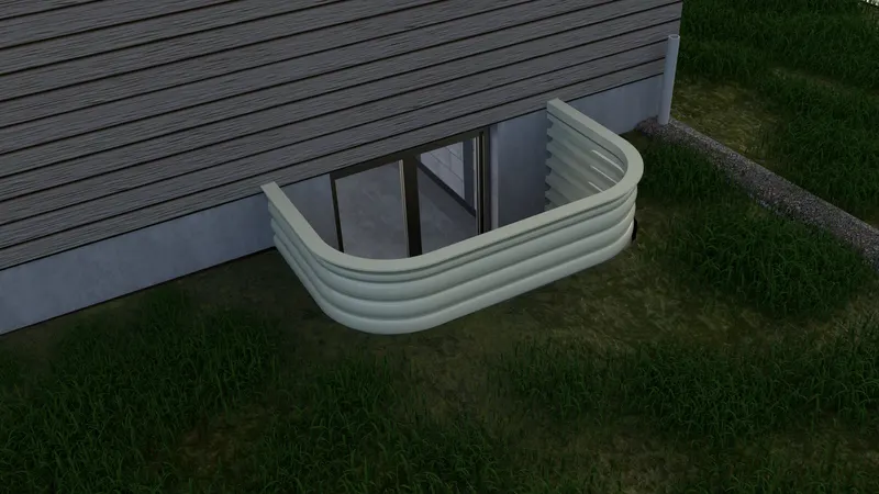 Egress window well, 3D render by Signature Media