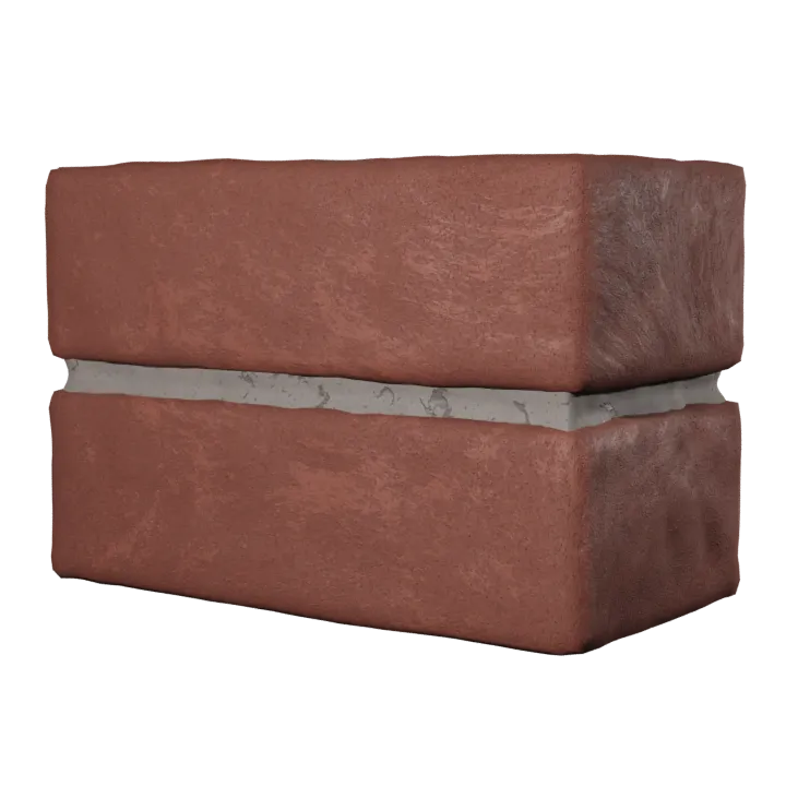 Concave mortar joint brick, 3D render by Signature Media
