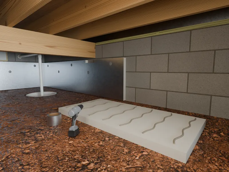 Insulation installation foam board, 3D render by Signature Media