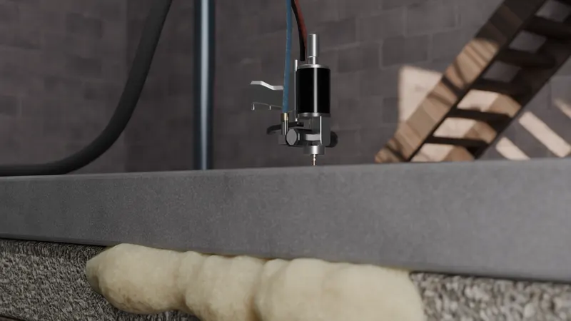 Polyurethane injection gun closeup, 3D render by Signature Media