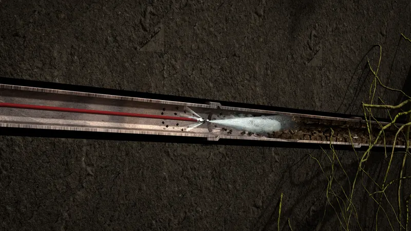 Hydro jetting sewer pipe interior, 3D render by Signature Media