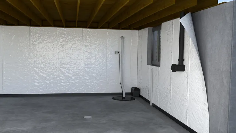 Wall vapor barrier, 3D render by Signature Media