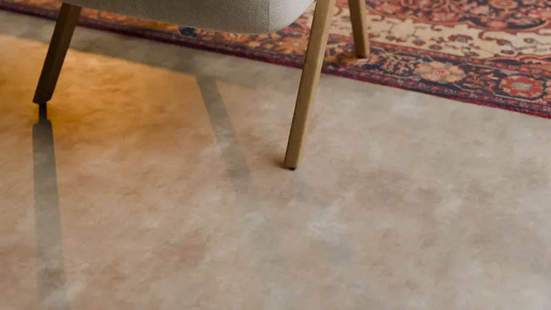 Concrete resurfacing polished interior floor, 3D render by Signature Media