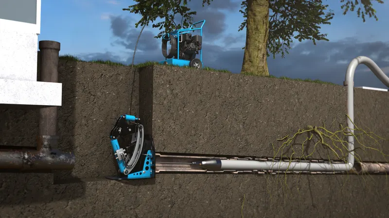 Lateral pipe bursting, 3D render by Signature Media