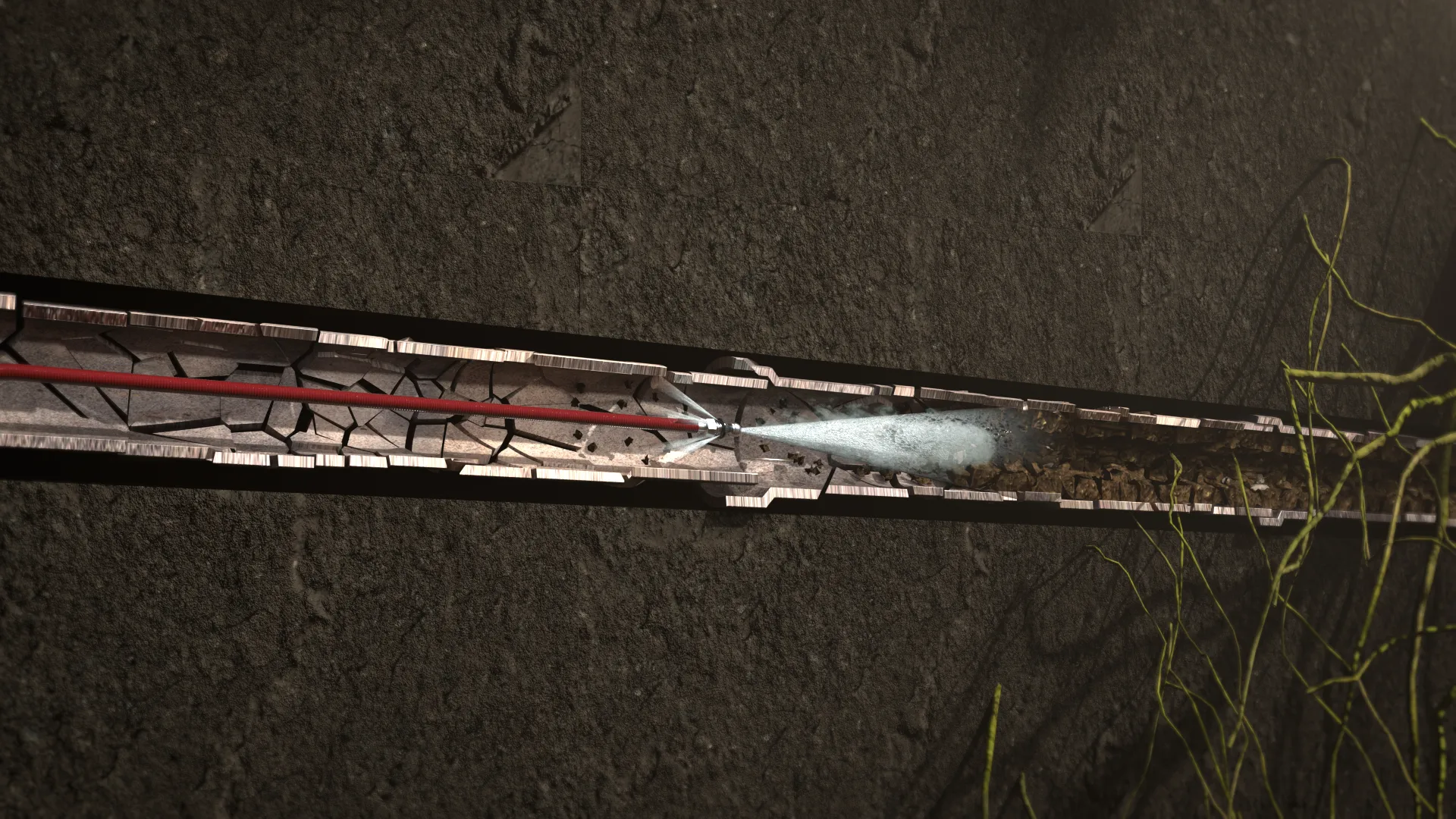 Hydro jetting, 3D render by Signature Media