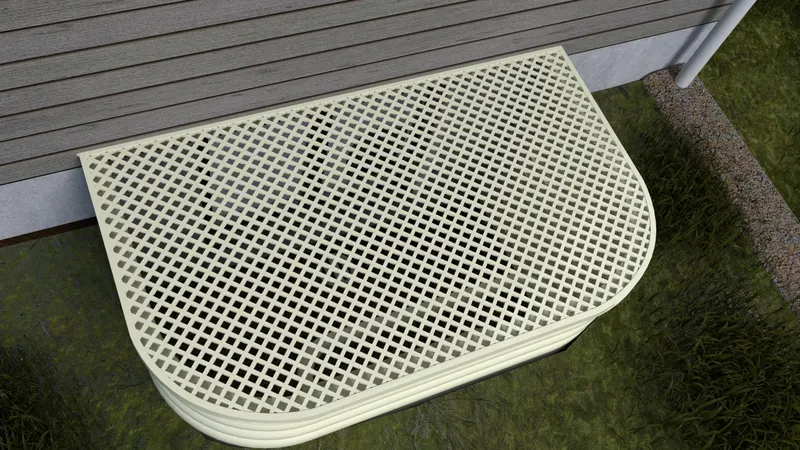 Egress window well grate cover, 3D render by Signature Media